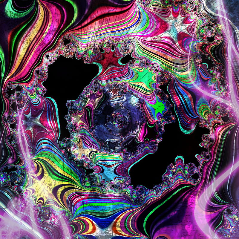 Fractal-dellic, acid, colorful, crazy, fractal, kaleidoscope, patterns, psicodelia, rainbow, spectrum, trippy, HD phone wallpaper