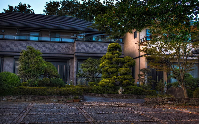 big house-Japanese Landscape, HD wallpaper