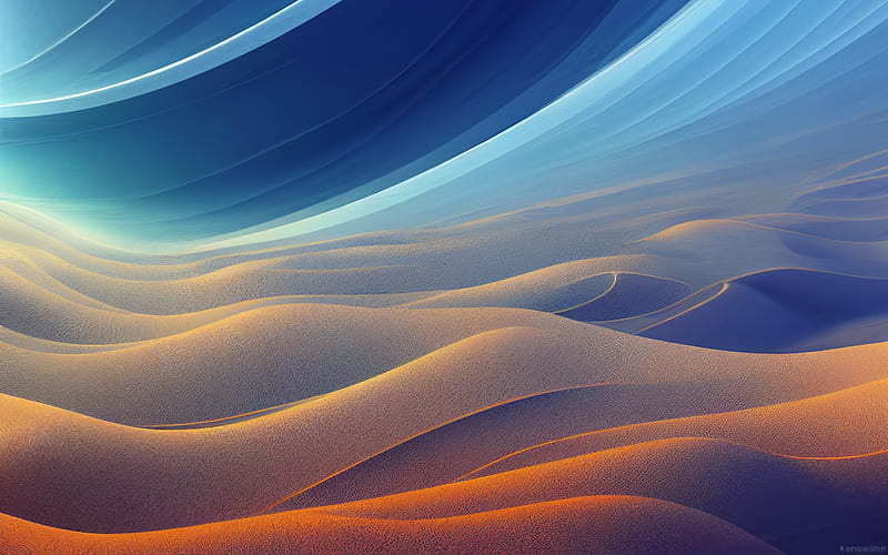 Desert, digital art, abstract, dunes, HD wallpaper