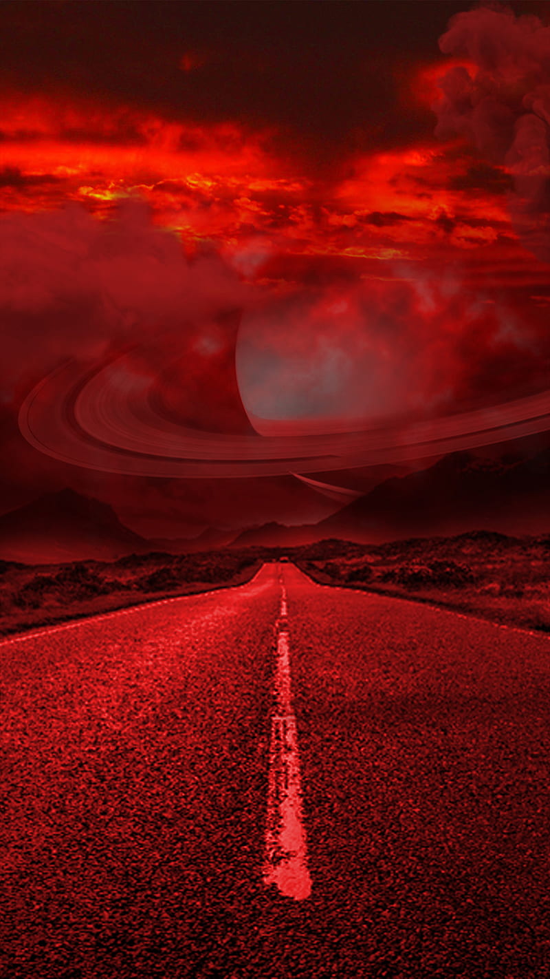 Red Planet, gezegen, kırmızı, pluton, road, saturn, way, yol, HD phone wallpaper