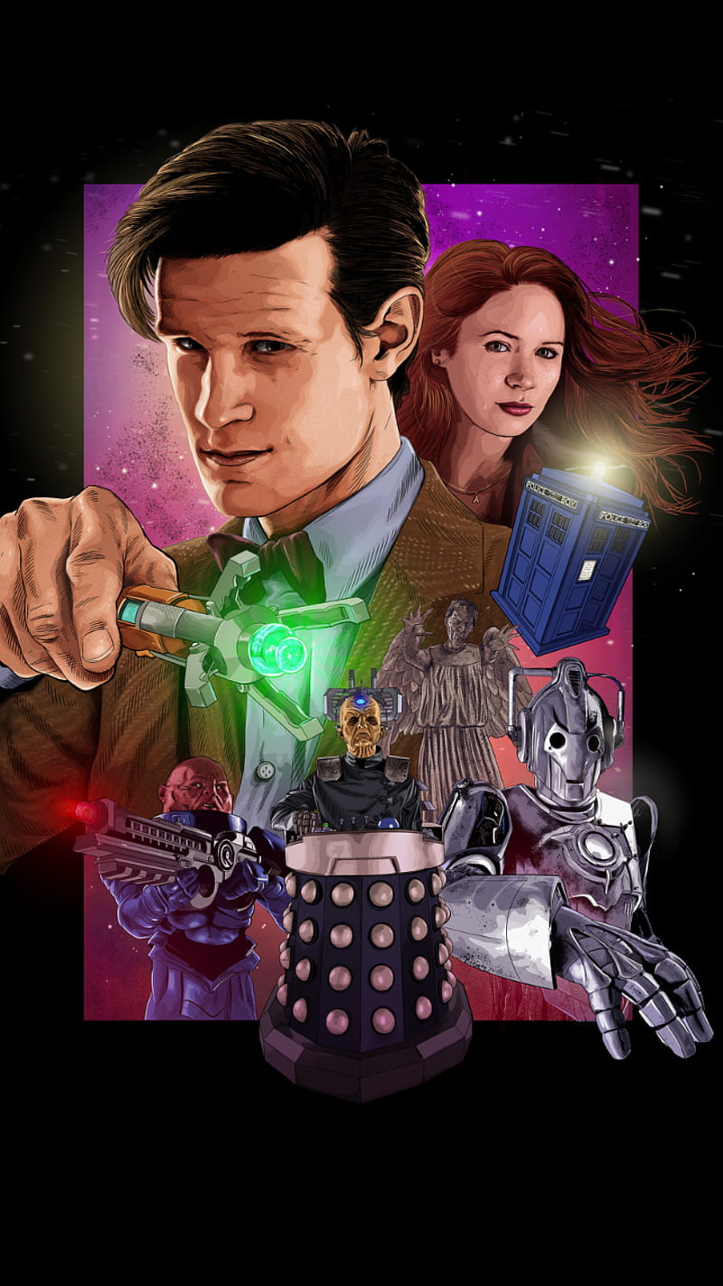 Doctor Who , 11th doctor, amy pond, cyberman, dalek, HD phone wallpaper