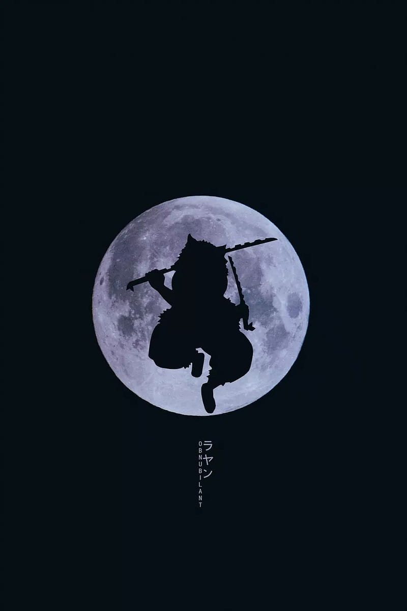Moon, dark, inoduke, inosuke, kimetsu, HD phone wallpaper
