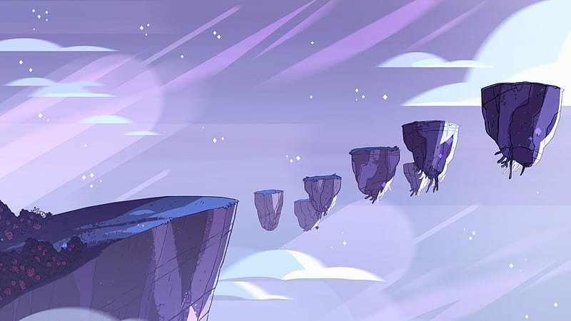 Steven Universe Floating Islands With Backgorund Of Purple Sky And Clouds Movies, HD wallpaper