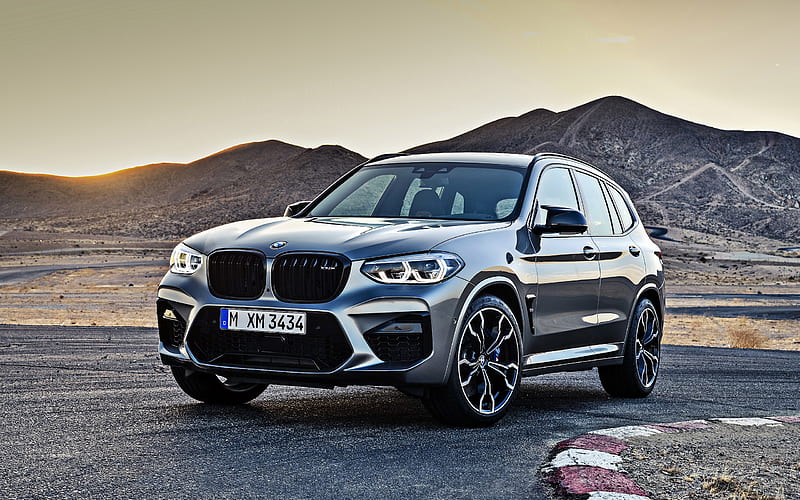 BMW X3 M Competition, 2020, front view, exterior, new gray X3, German SUVs, new German cars, BMW, HD wallpaper