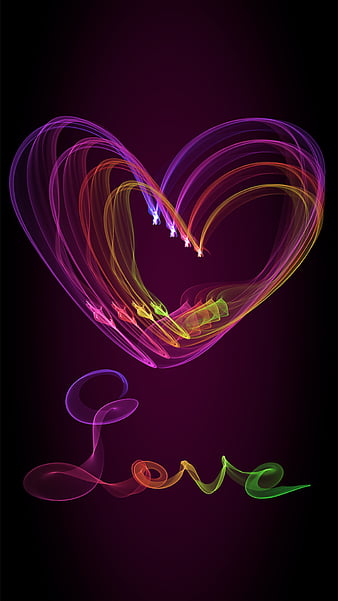 Neon Heart, abstract, arrow, background, colors, heart, love, neon, HD ...