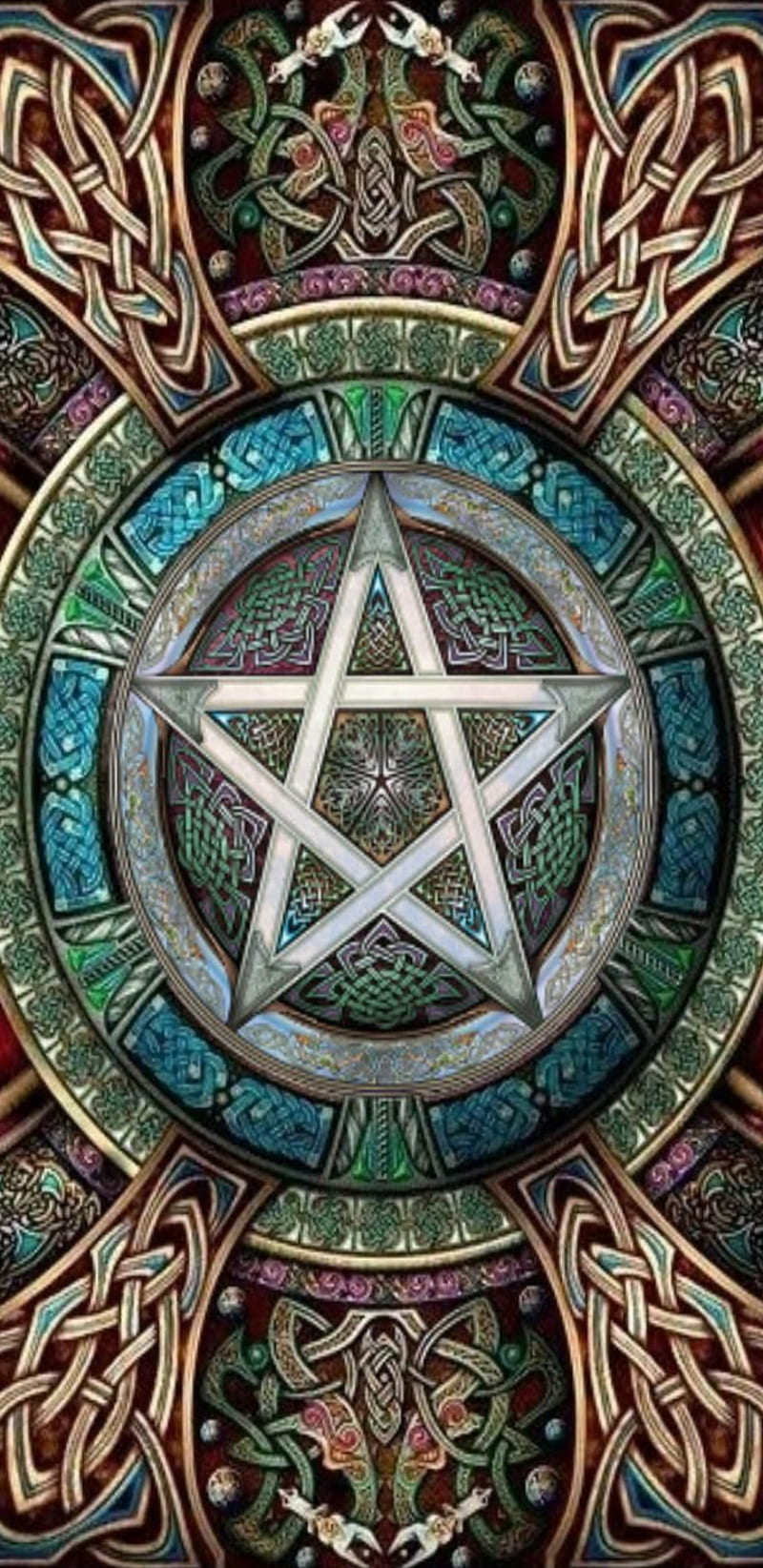 PentaclePagan, balance, green, knots, nature, pagan, pentacle, symbol, HD phone wallpaper