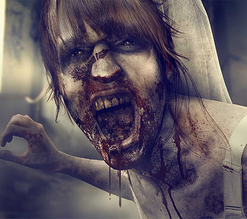 Zombie, girl, HD wallpaper