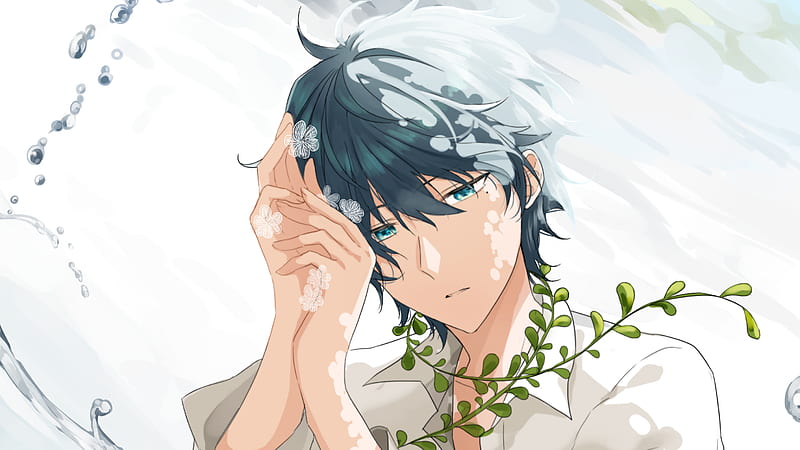 Anime, Original, Black Hair, Blue Eyes, Boy, HD wallpaper Anime, Original, Black Hair, Blue Eyes, Boy, HD wallpaper