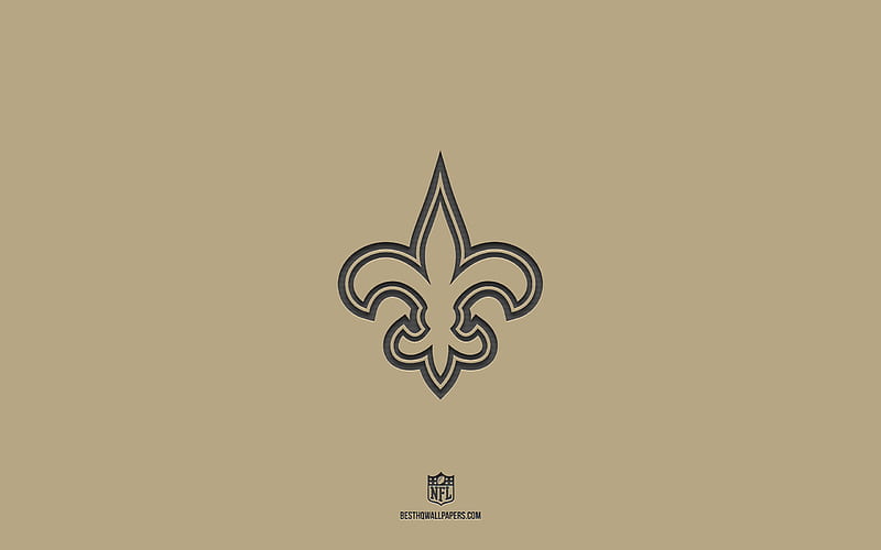 New Orleans Saints, brown background, American football team, New Orleans Saints emblem, NFL, USA, American football, New Orleans Saints logo, HD wallpaper