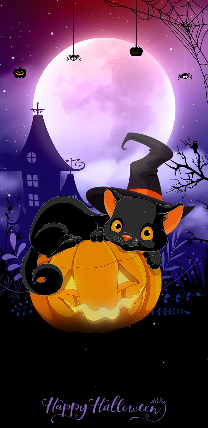 HalloweenKitty, halloween, kitty, pumpkin, cute, HD phone wallpaper ...