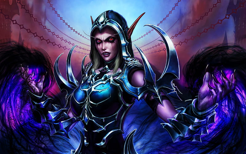 Sylvanas Windrunner darkness, World of Warcraft, warriors, artwork, monstr, WoW, World of Warcraft Shadowlands, HD wallpaper