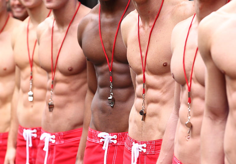 abs to save your life, male, sexy, lifeguard, abs, men, HD wallpaper