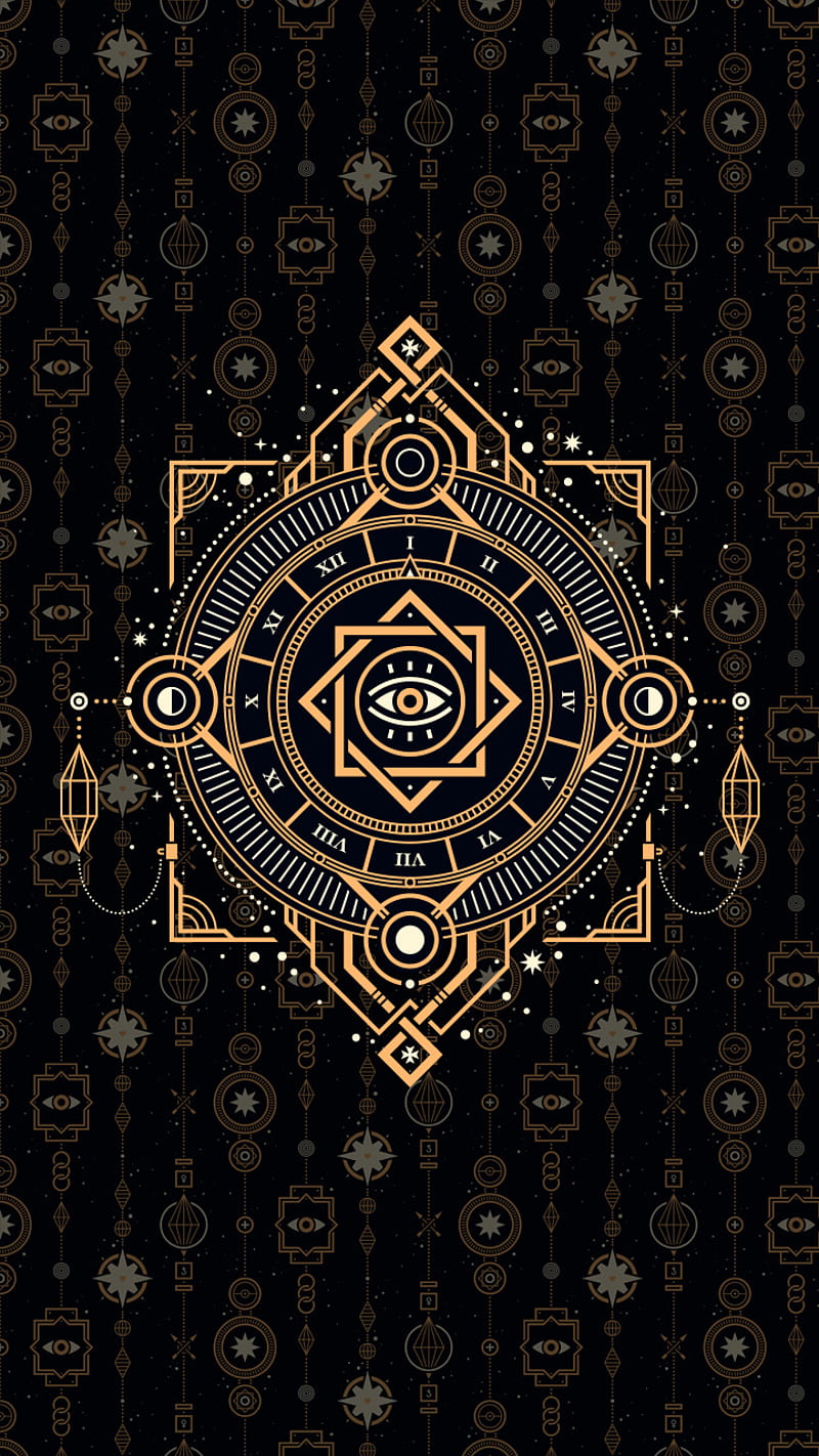 Geometric Eye, geometry, spiritual, pattern, ornate, ornate pattern, HD phone wallpaper