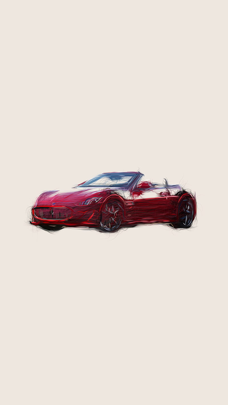 Maserati amazing automobile, agile, automobile, drawing, go fast, iconic car, supercar, wheels, HD phone wallpaper