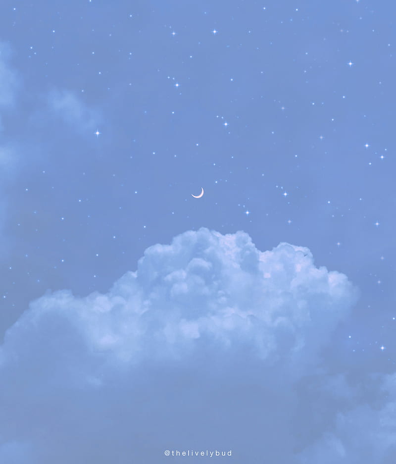 Aesthetic Skies 5, sky, moon, gray, blue, clouds, stars, iphone, space, HD  phone wallpaper | Peakpx