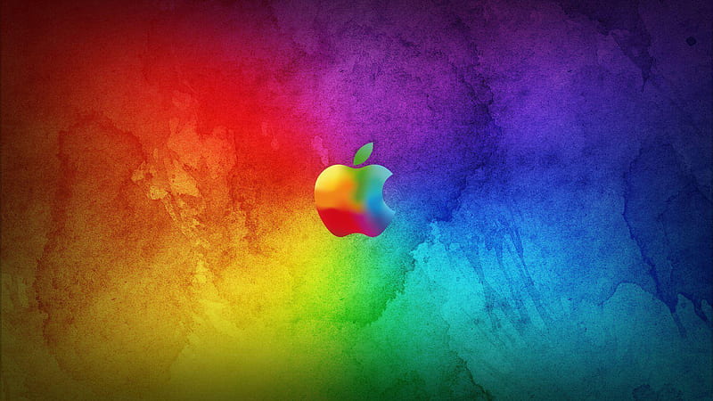 Apple In Colorful Painting Background Technology MacBook, HD wallpaper