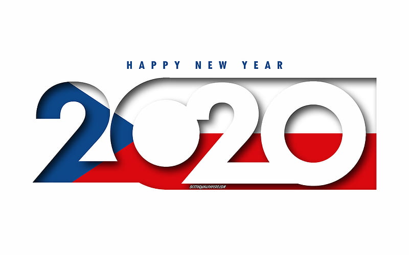 Czech Republic 2020, Flag of Czech Republic, white background, Happy New Year Czech Republic, 3d art, 2020 concepts, Czech Republic flag, 2020 New Year, 2020 Czech Republic flag, HD wallpaper