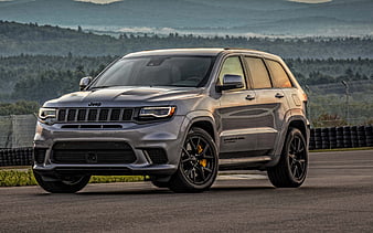 2020, Jeep Grand Cherokee, front view, exterior, gray SUV, new gray Grand Cherokee, tuning Grand Cherokee, american cars, Jeep, HD wallpaper