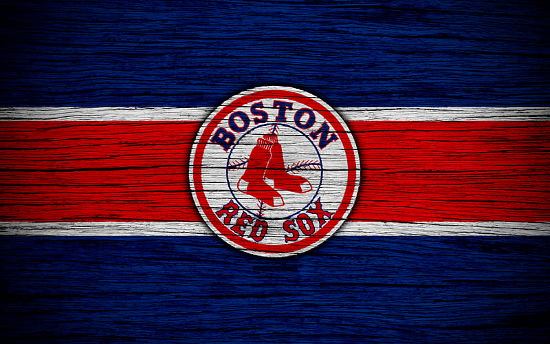 Boston Red Sox MLB, baseball, USA, Major League Baseball, wooden texture, art, baseball club, HD wallpaper