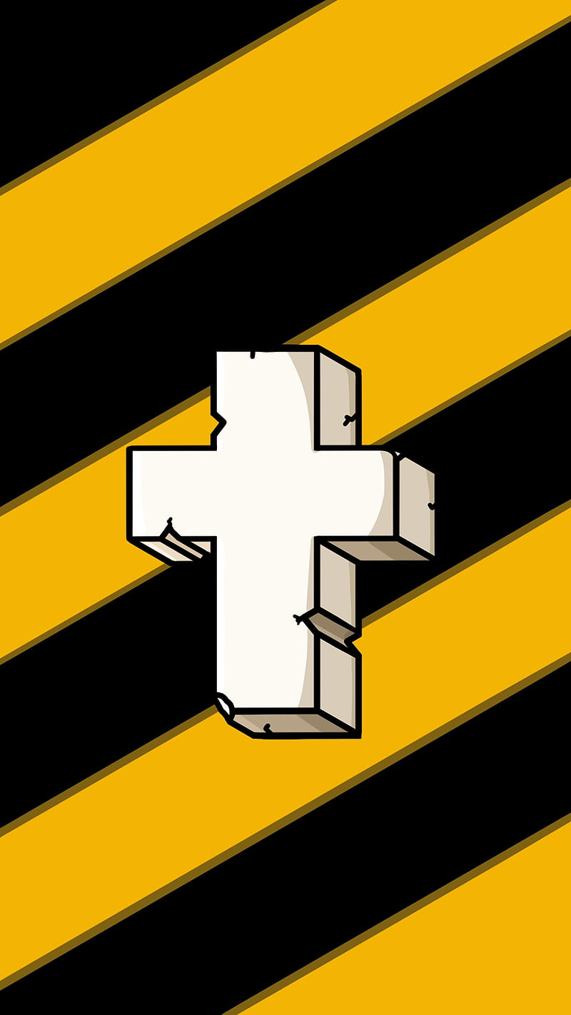 cross, #cross #yellow #black #ruined #attention #halloween, zio-rapa, HD phone wallpaper