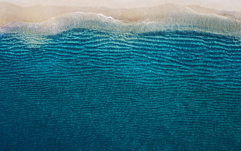 sea, ocean, blue, minimal, nature, wave, earth, HD wallpaper
