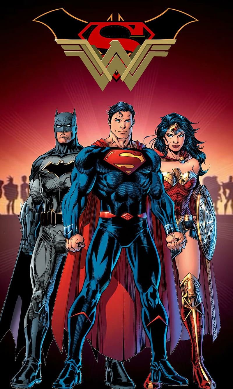 Wallpaper justice league, superman, wonder woman, batman, collage desktop  wallpaper, hd image, picture, background, 2232c2