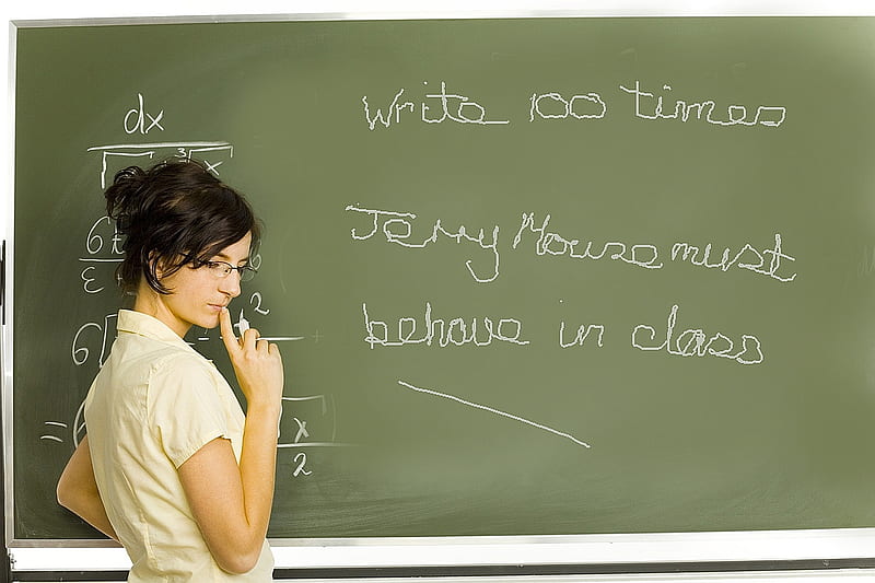 Jerry in Class, blackboard, chalk, class, teacher, HD wallpaper