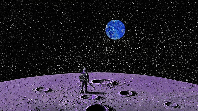 Astronaut Guitar Moon, Artist, , , Background, and, Astronaut On the Moon, HD wallpaper