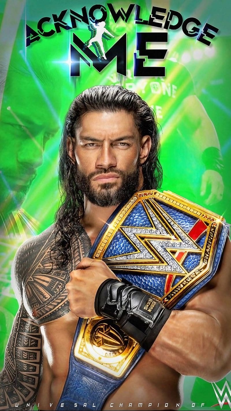 Roman Reigns Best, Green Background, wrestler, actor, HD phone wallpaper