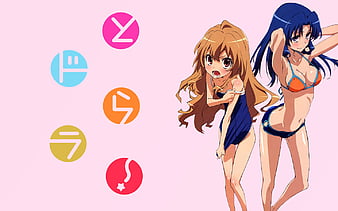 three female anime characters poster #Toradora! Aisaka Taiga Kawashima Ami  Kushieda Minori #Christmas Santa costume #1080P #wall…