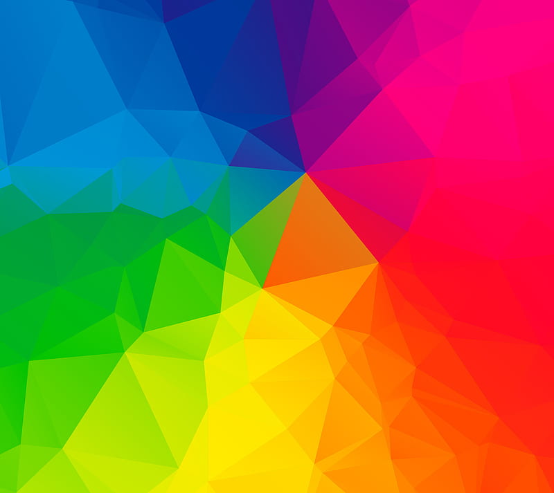 Rainbow Lowpoly, colorful, colors, flat, low poly, vibrant, HD wallpaper