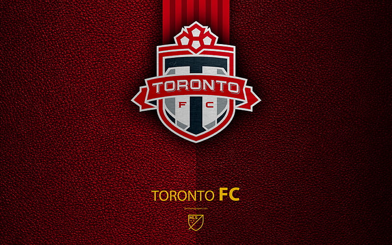 Toronto FC Canadian soccer club, MLS, leather texture, logo, emblem, Major League Soccer, Toronto, Canada, football, MLS logo, HD wallpaper