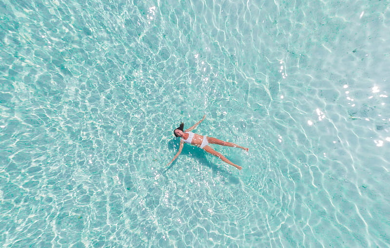 woman swimming on body of water, HD wallpaper