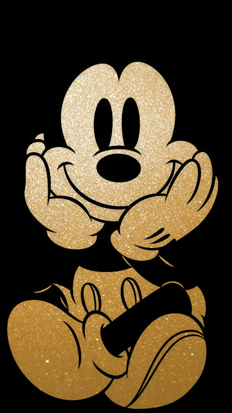 Mickey Mouse, 2018, cartton, disney, enirti, gold, iphone x, new, samsung, HD phone wallpaper