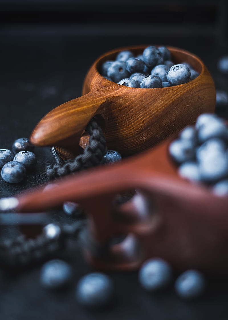 blueberry, berry, fruit, dishes, HD phone wallpaper