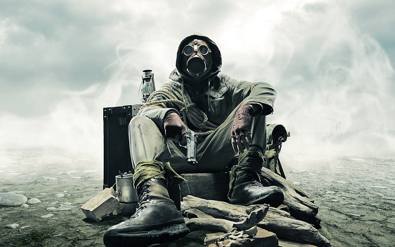 Gas Mask Soldier Apocalypse, soldier, mask, graphy, apocalypse, gun, HD wallpaper