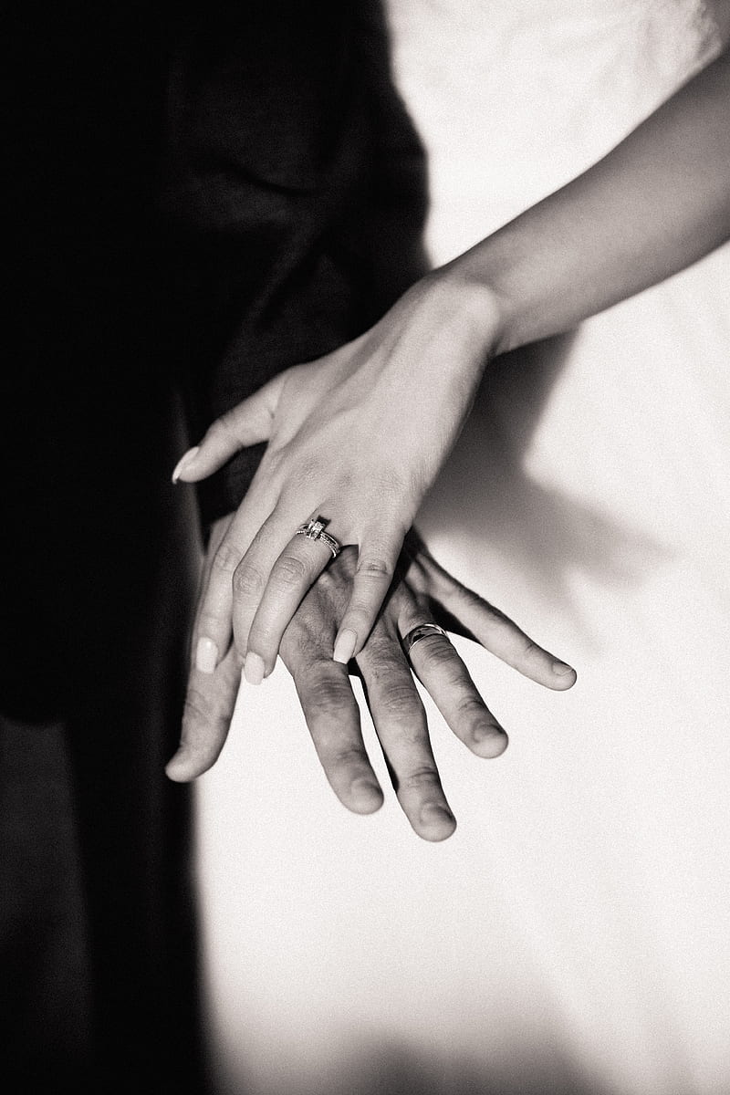 wedding, hands, bw, love, touching, HD phone wallpaper