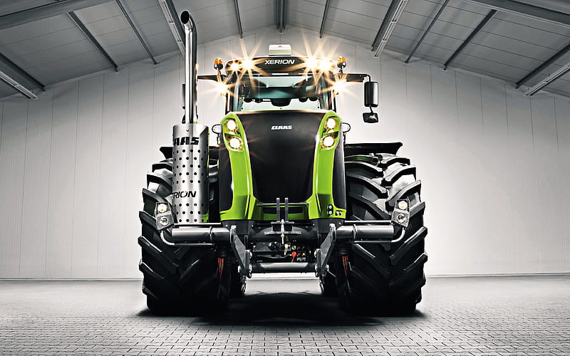 Claas Xerion 5000, 2019, front view, new modern tractors, agricultural machinery, Claas, HD wallpaper