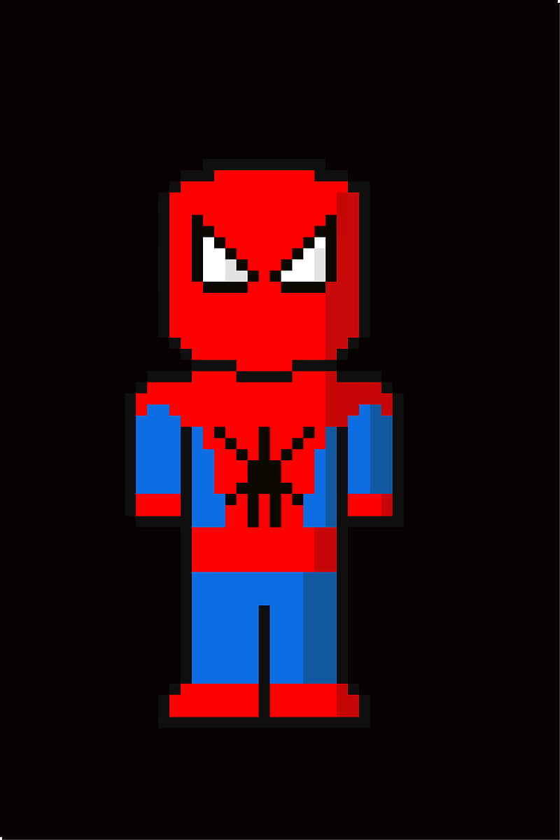 8-bit Spider man, avengers, black, marvel, spiderman, venom, wall-crawler, HD phone wallpaper