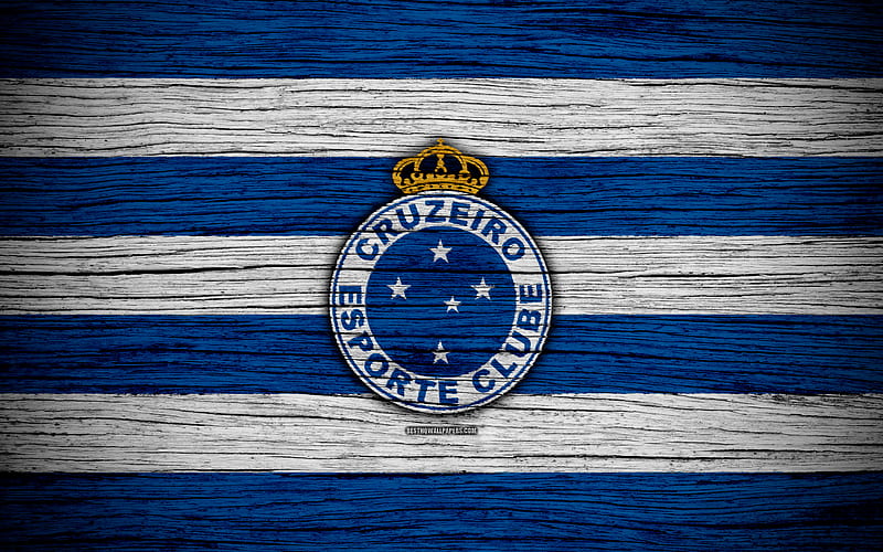Cruzeiro Brazilian Seria A, logo, Brazil, soccer, Cruzeiro FC, football club, Cruzeiro EC, wooden texture, FC Cruzeiro, HD wallpaper