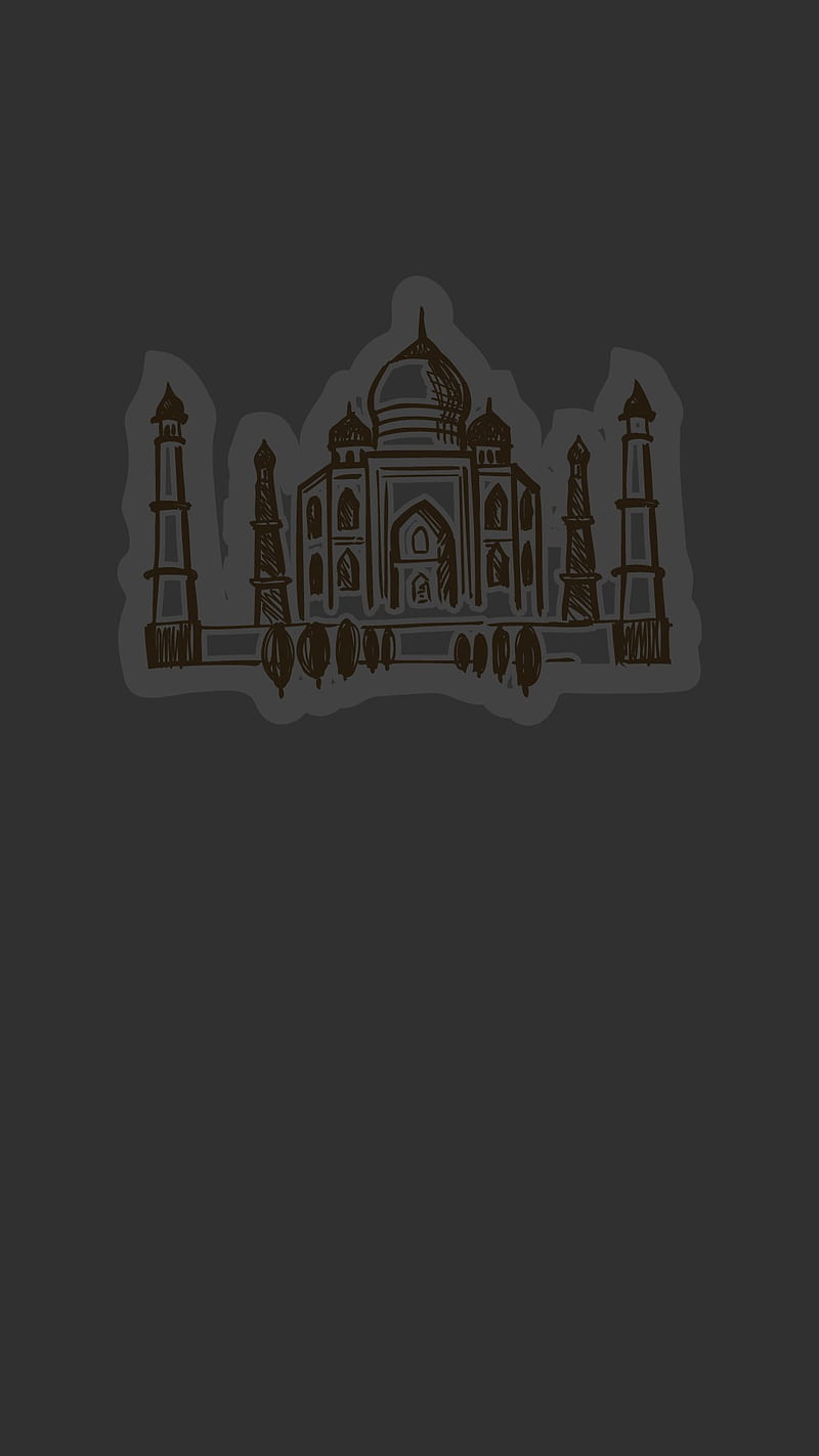 Taj Mahal Dark theme, agra, black taj, black , dark , delhi, grey , , nature, taj, taj mahal, HD phone wallpaper