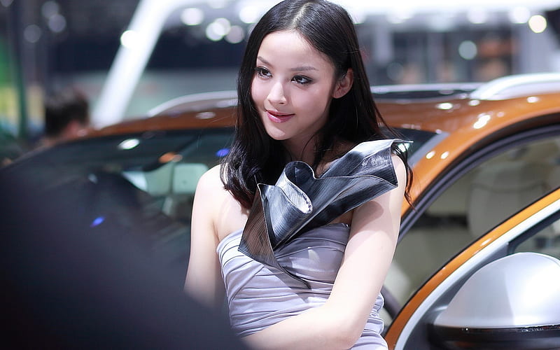 2012 Beijing International Auto Show beautiful models 08, HD wallpaper