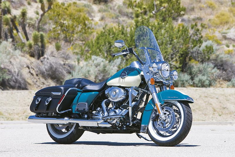 2009 Road King Classic FLHRC, turquoise, road king, harley davidson, flhrc, HD wallpaper