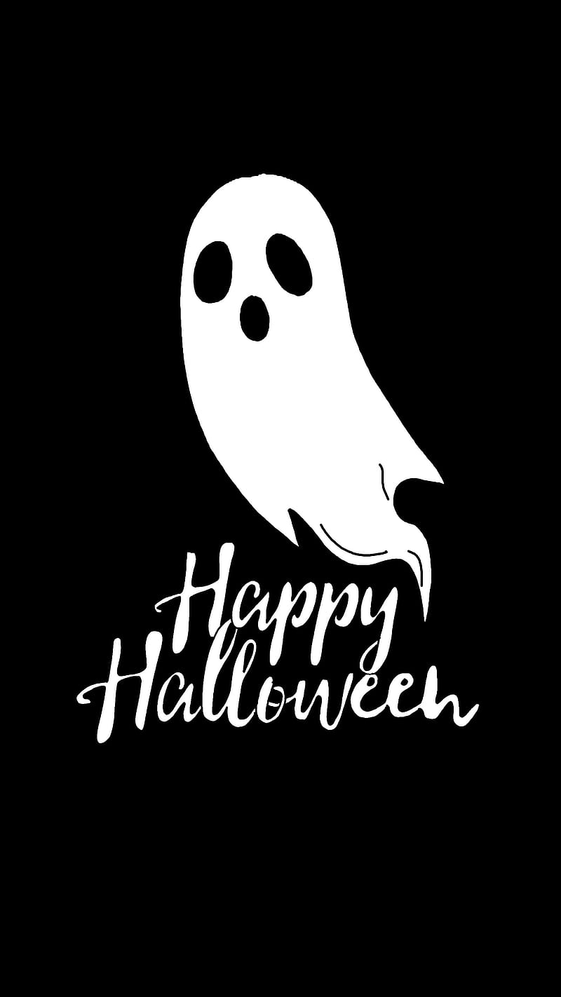 Halloween ghosts amoled black death ghost happy halloween scary  white HD phone wallpaper  Peakpx