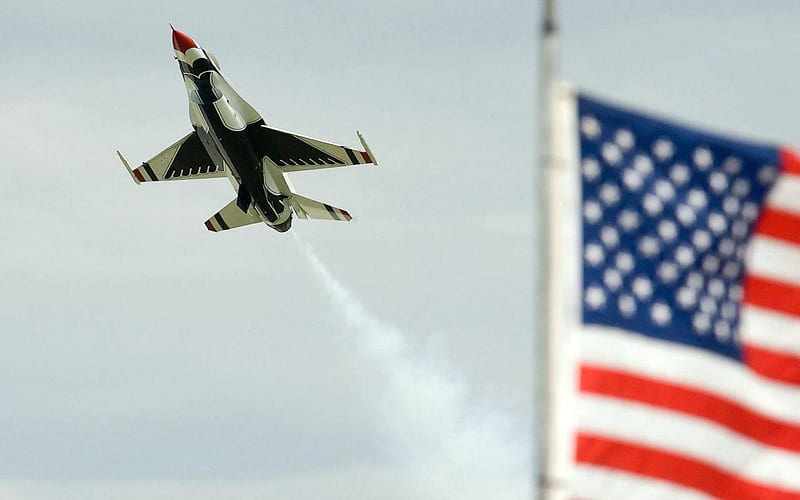 USAF Thunderbirds Flying Squadron F-16, USAF, Military, Thunderbirds, Aircraft, F 16, HD wallpaper