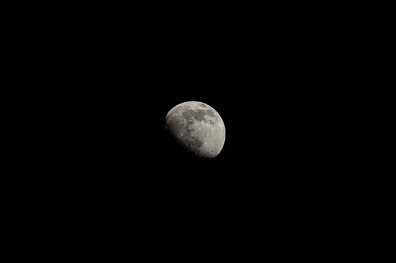 moon, night, black, background, HD wallpaper