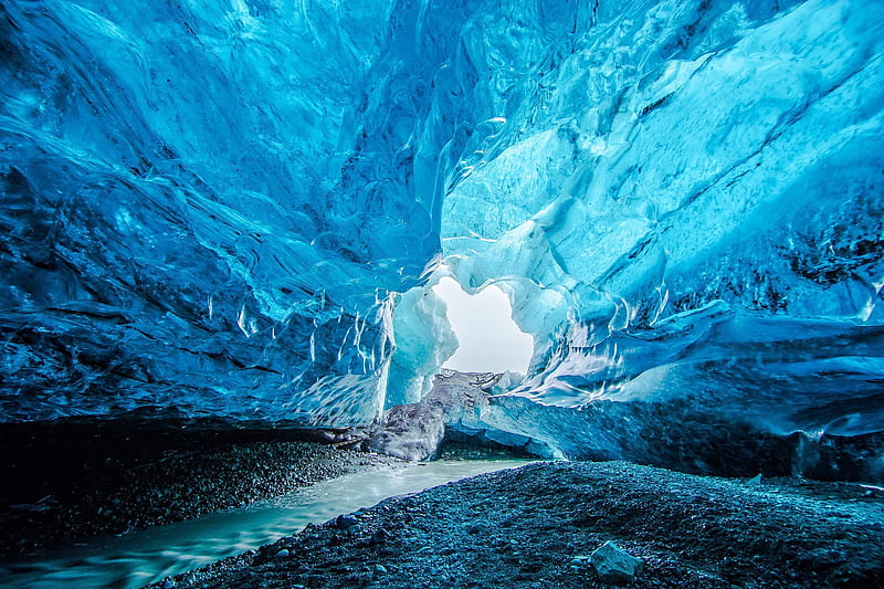 Caves, Cave, Glacier, Ice, Iceland, Vatnajökull National Park, HD wallpaper