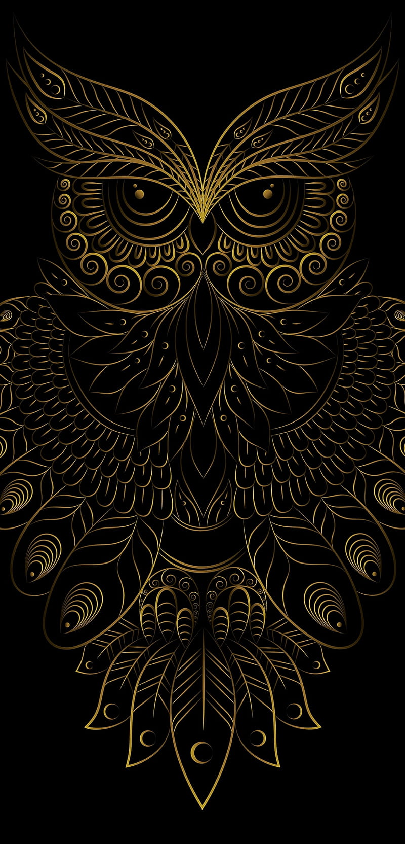 Owl Art, 2019, art, birds, black, diamond, gold, mask, masks, owl, system, HD phone wallpaper