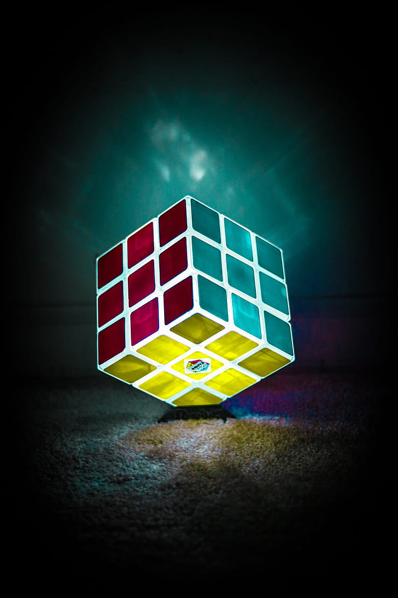 Cube, geometric, logo, modern, black, colors, red, graphy, canon, HD phone wallpaper