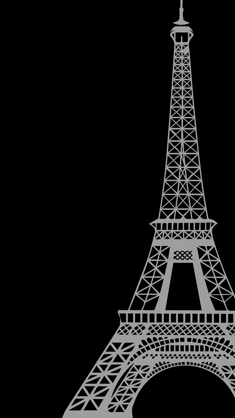 Paris, magic, black, turquoise, white, tower, HD phone wallpaper